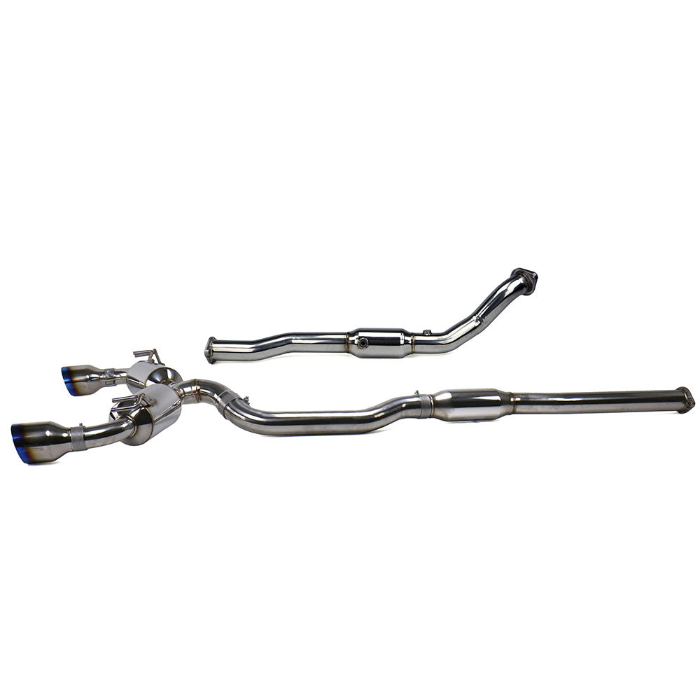 Dual N1 Turbo Back Exhaust w/PSR O2 Housing - Mitsubishi Evo X