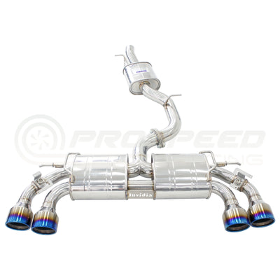 Invidia R400 Valved Cat Back Exhaust w/Round Tips - VW Golf R Mk7.5 HS17GFR75GV4RT